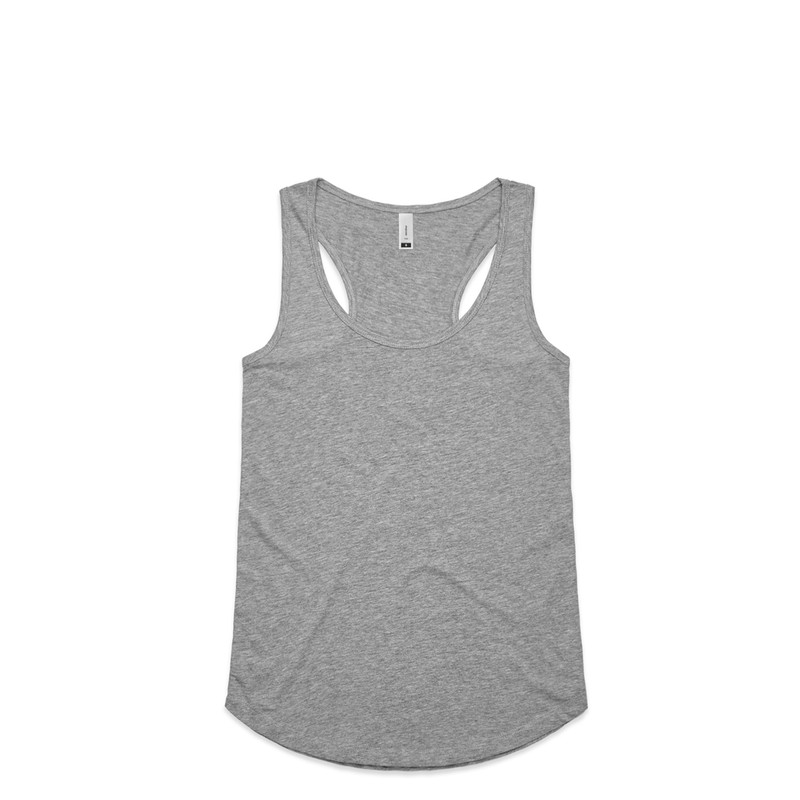 Women's Yes Racerback Singlet in Grey marle