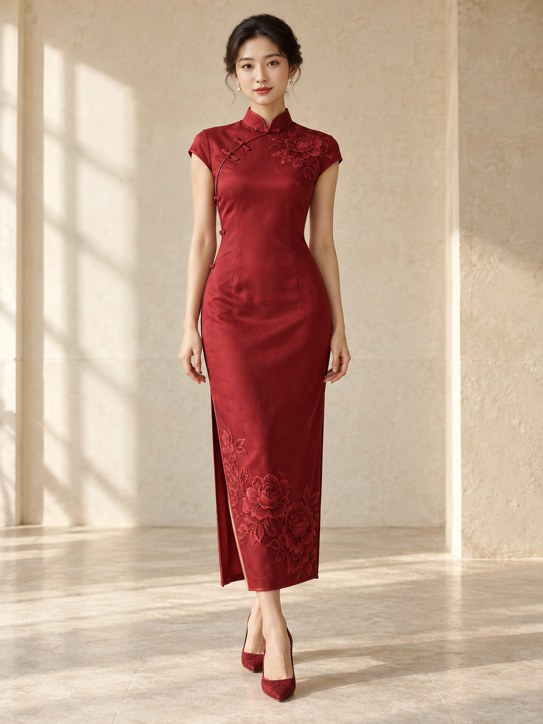 Ruby Ceremony Cheongsam — design visualization