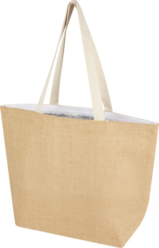 Juta 300 g/m² jute cooler tote bag 12L in Natural / White