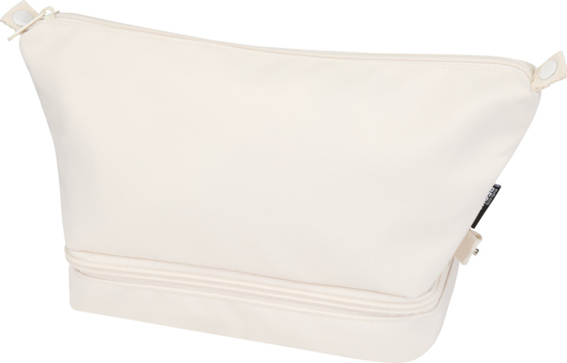 Trip Aware™ recycled travel toiletry bag 6L in Off white
