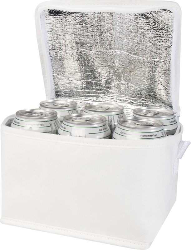 Spectrum 6-can recycled non-woven cooler bag 4L in White
