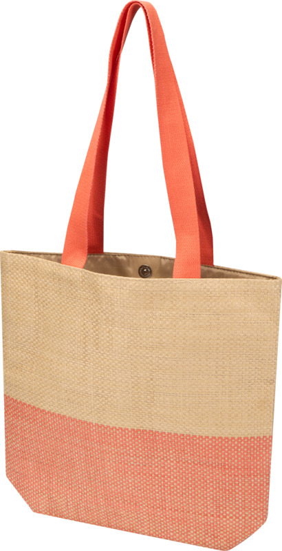 Rhythm straw paper tote bag 10L in Brick